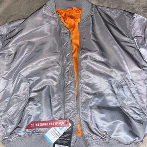 Silver Men's Alpha Industries Jacket